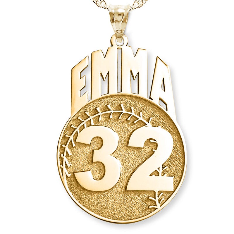 Custom Softball Charm or  Pendant w/ Name & Number