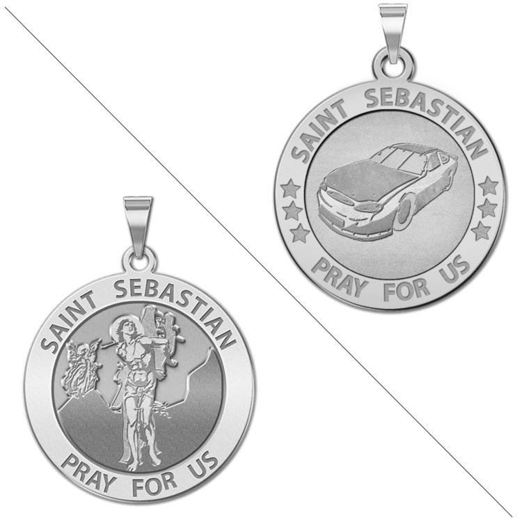 Racing - Saint Sebastian Doubledside Sports Religious Medal "EXCLUSIVE"