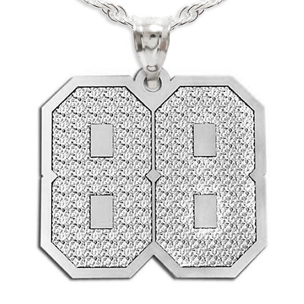 Jersey Hammered 2 Digit Number Charm or  Pendant