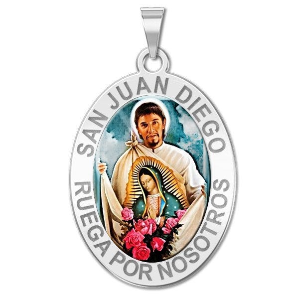 San Juan Diego OVAL Color Religious Medal  "EXCLUSIVE"