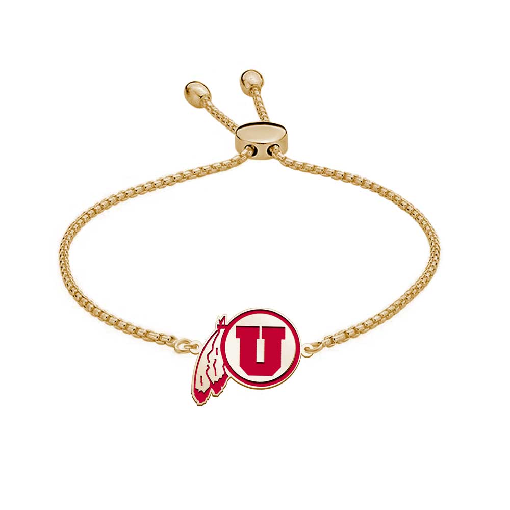 University of Utah Color Enamel Feathered U Bracelet