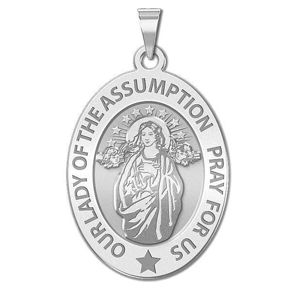 Our Lady of the Assumption Religious Medal  OVAL "EXCLUSIVE"