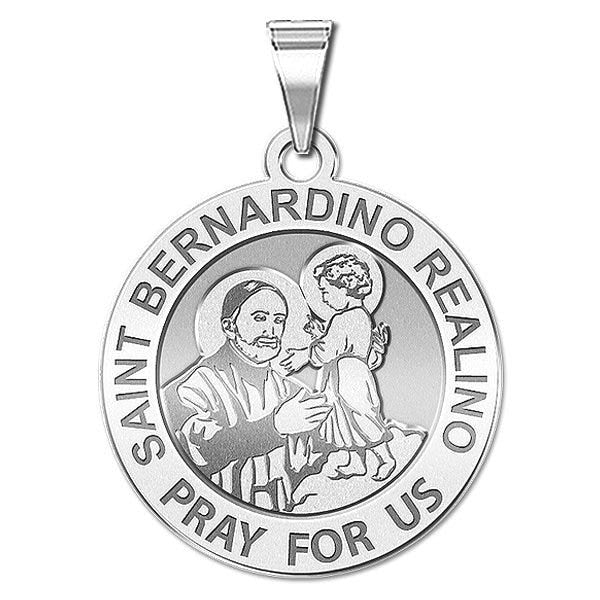Saint Bernardino Realino (with Christ Child) Round Religious Medal "EXCLUSIVE"