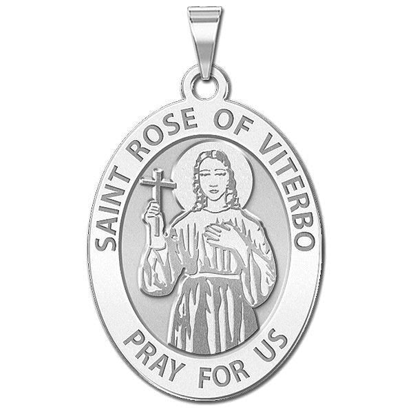Saint Rose of Viterbo - Oval Religious Medal
