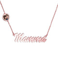 Personalized Mother Name Necklace with Round Photo Charm