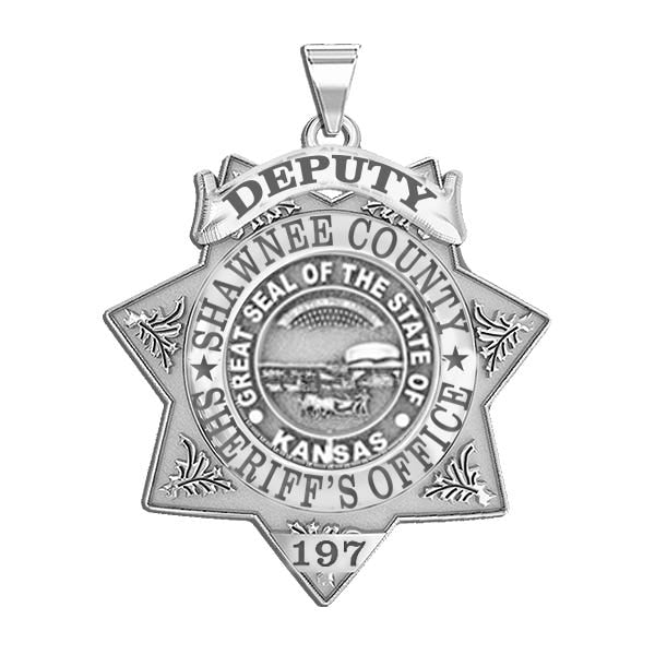 Personalized 7-Point Star Kansas Sheriff Badge with your Dept, Rank and Number