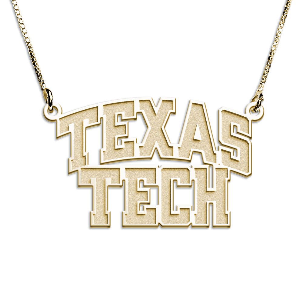 Texas Tech University Block Necklace