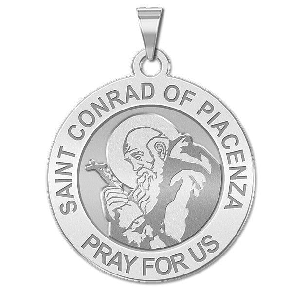 Saint Conrad of Piacenza Round Religious Medal - "EXCLUSIVE"