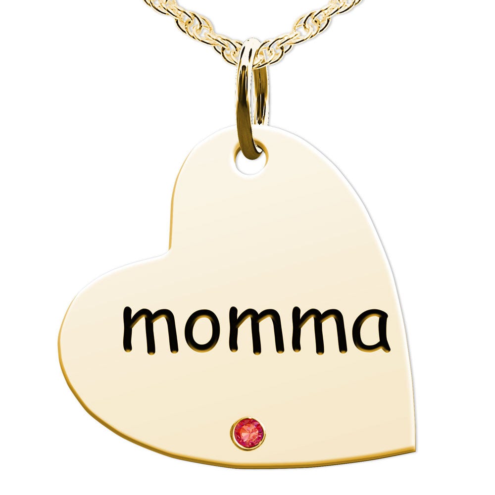 Momma Sideways Heart Shaped Charm