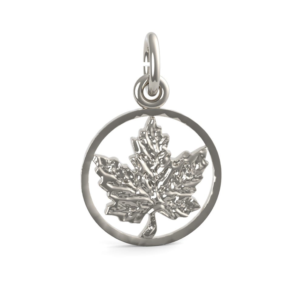Ringed Maple Leaf Charm