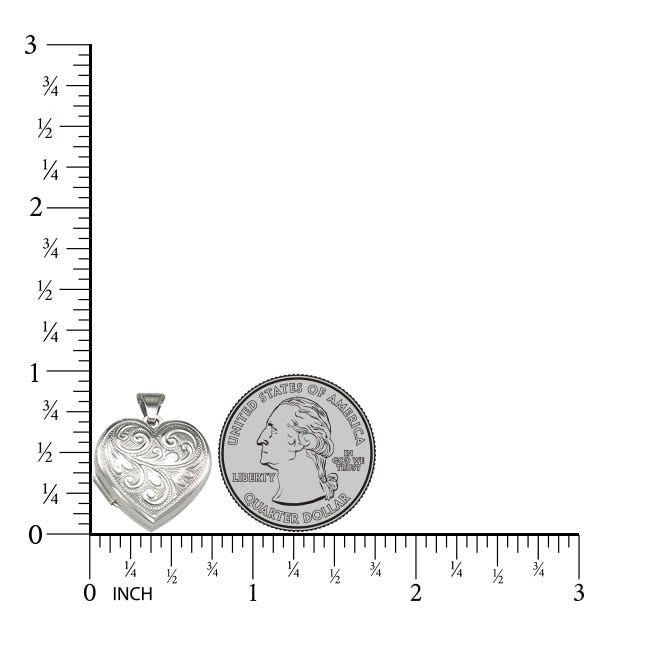 Silver Floral Heart Photo Locket