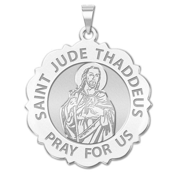 Saint Jude Scalloped Religious Medal