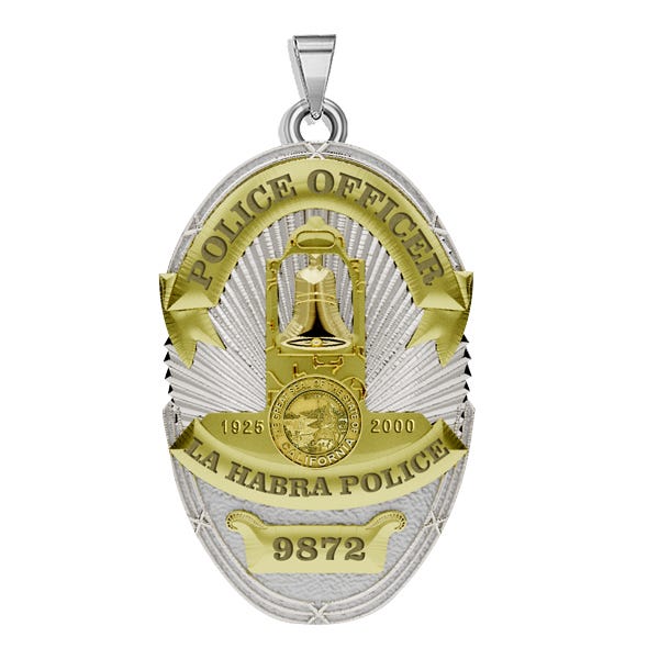 Personalized La Habra California Police Badge with Your Rank and Number