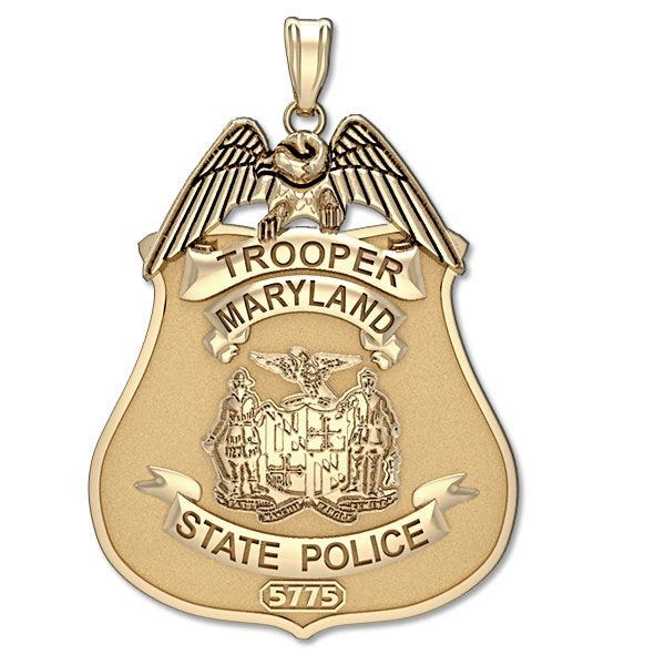 Personalized Maryland State Police Badge with Your Rank and Badge Number