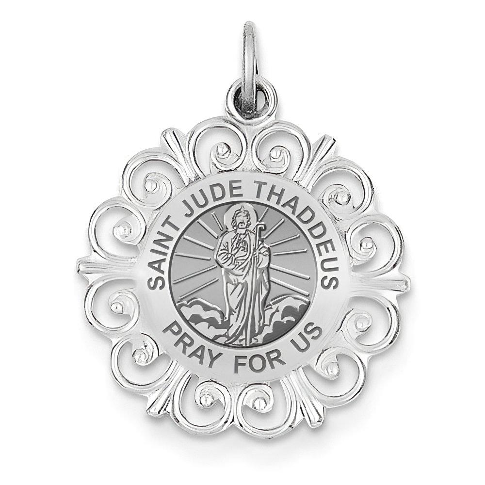 Saint Jude Thaddeus Round Filigree Religious Medal