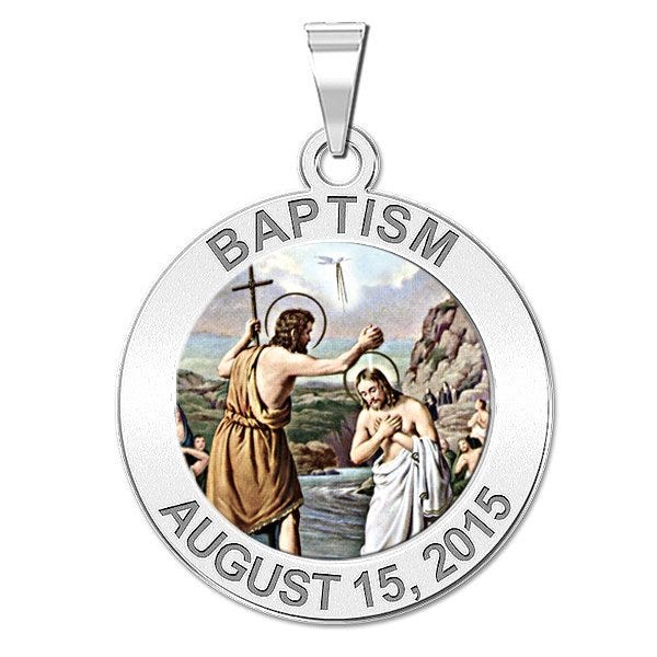 Personalized Baptism Religious Medal "Color EXCLUSIVE"