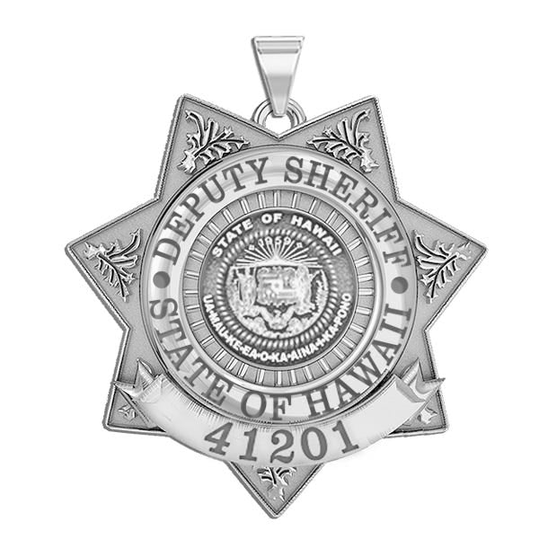 Personalized Hawaii Sheriff Badge with your Dept., Rank and Number