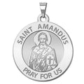Saint Amandus Round Religious Medal