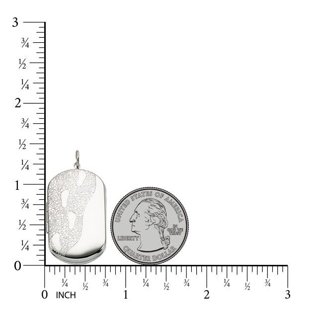 Silver Foot Prints Dog Tag Photo Locket