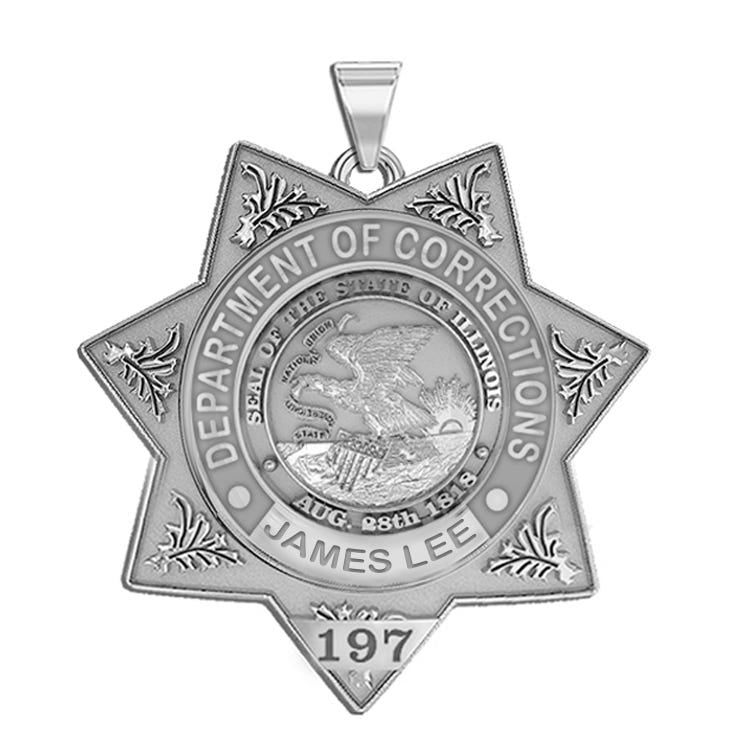 Personalized Illinois Correction Officer Police Badge with Your Rank and Number