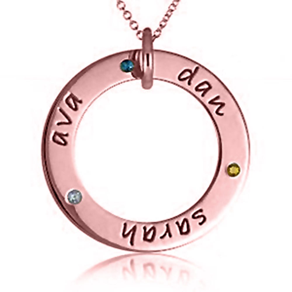 Personalized Three Birthstones Disc