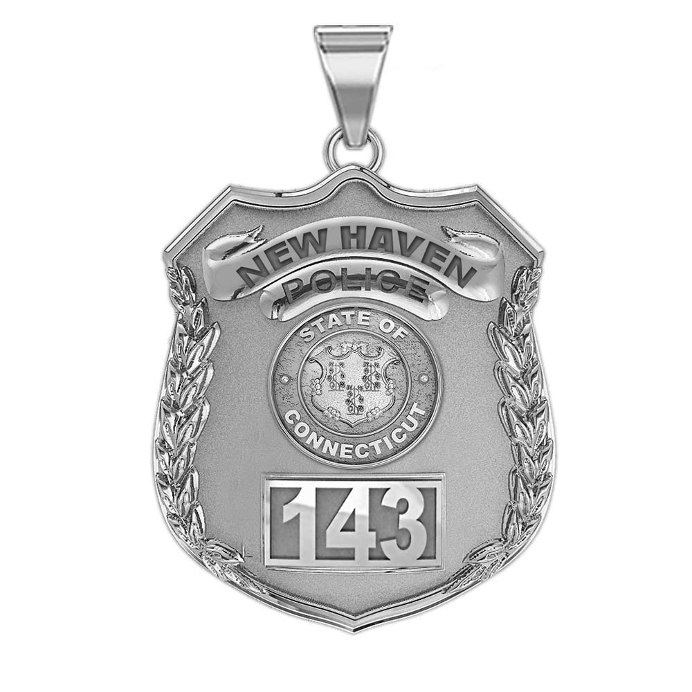 Personalized Connecticut Police Badge with Your, Number & Department