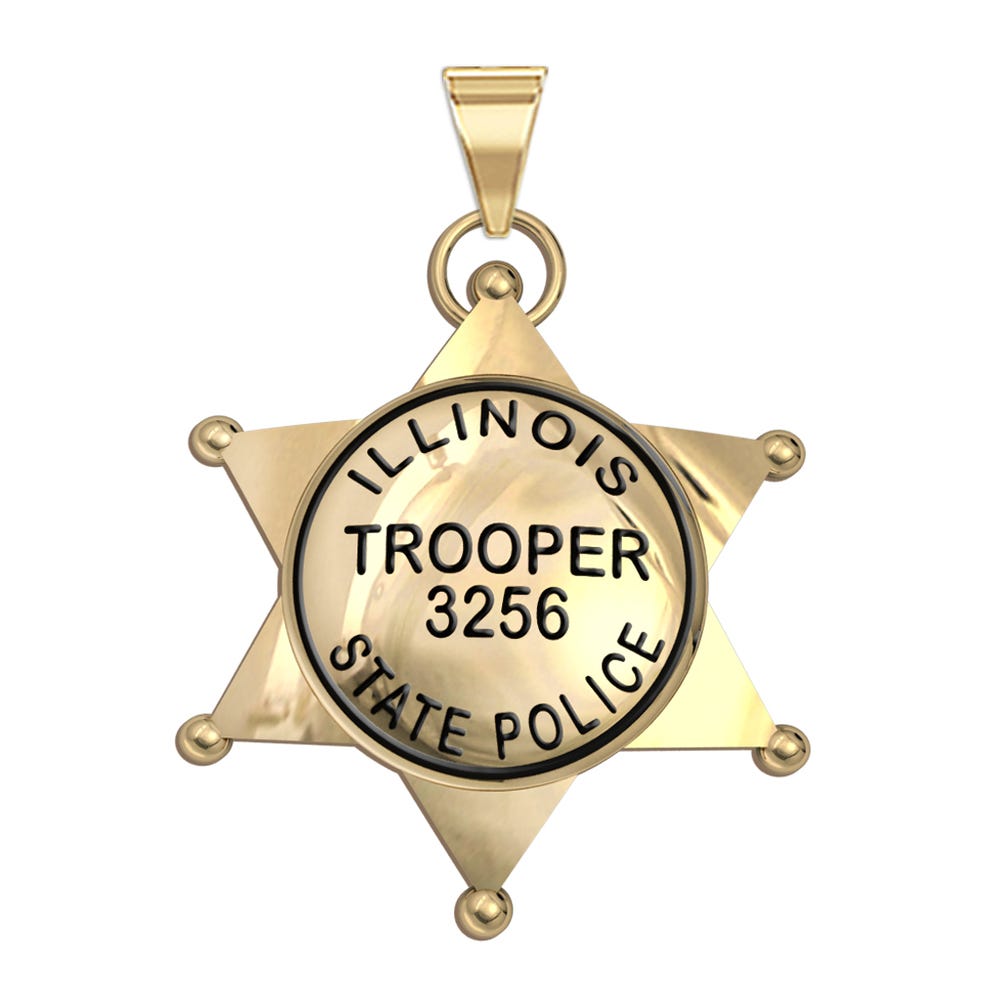 Personalized Illinois Police Badge with Your Rank & Number