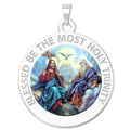 Holy Trinity Round Religious Medal " Color"