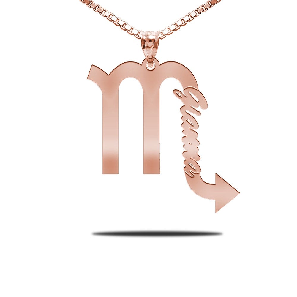 Personalized Horoscope Signs Name Necklace