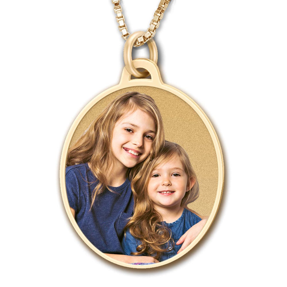 Oval with Border Photo Pendant Charm