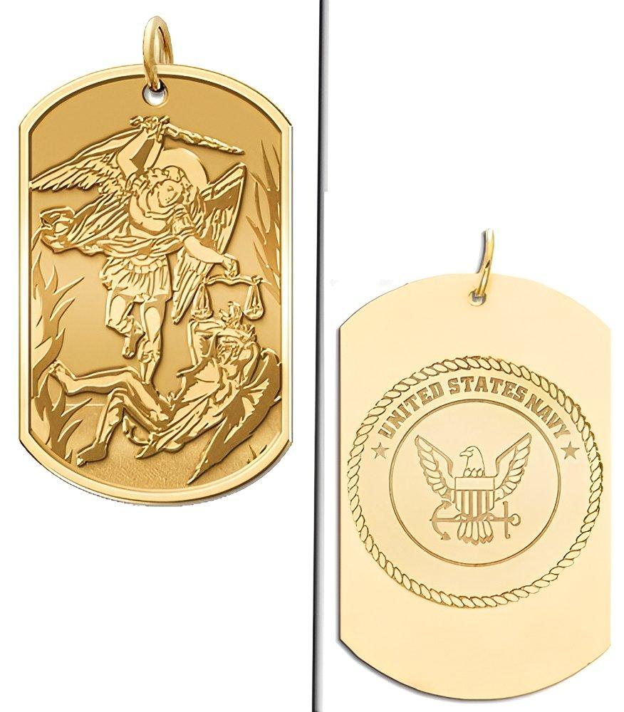 Saint Michael Doubledside NAVY Dogtag Religious Medal "EXCLUSIVE"
