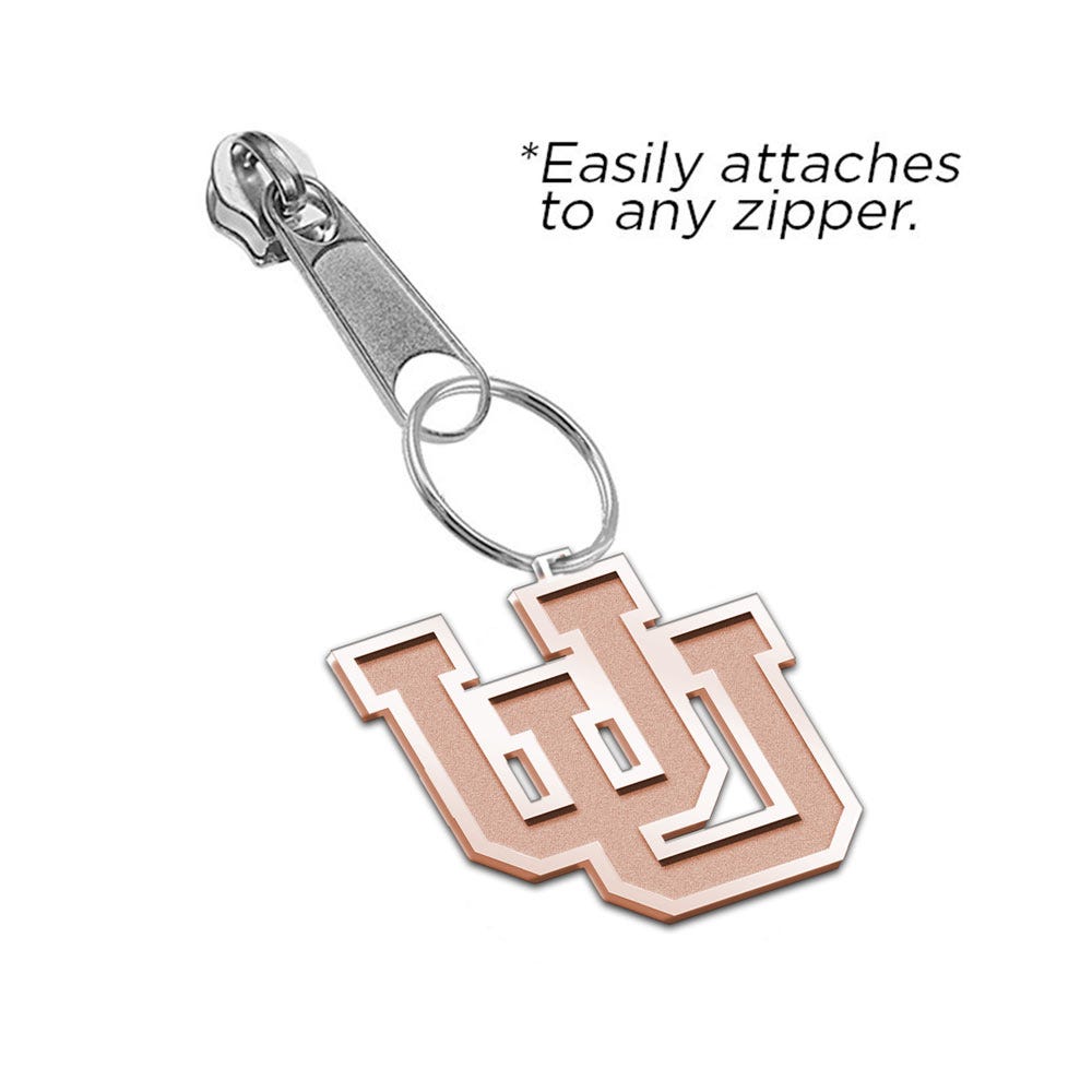 University of Utah Intertwined U Zipper Pull