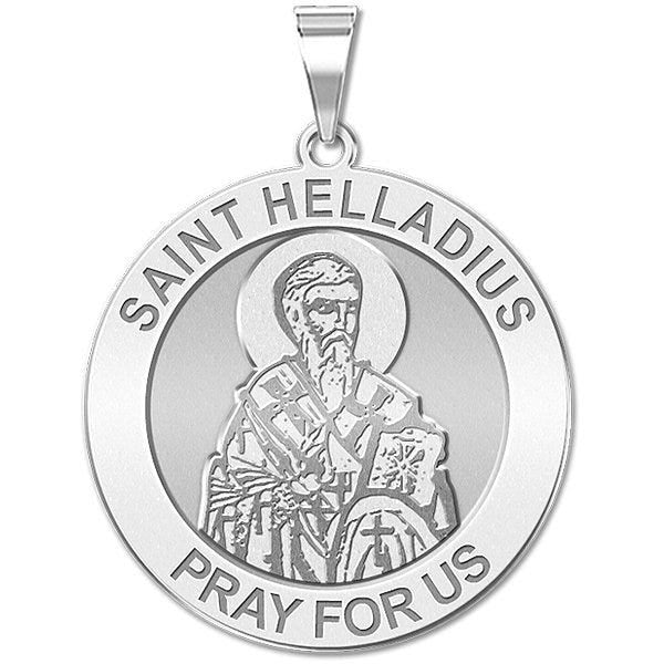 Saint Helladius Round Religious Medal  "EXCLUSIVE"
