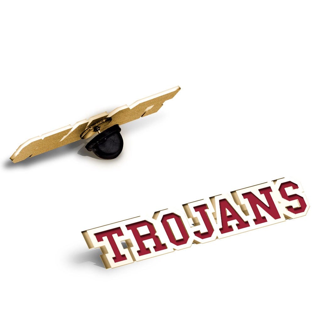 USC Color Enamel Block Trojans Pin