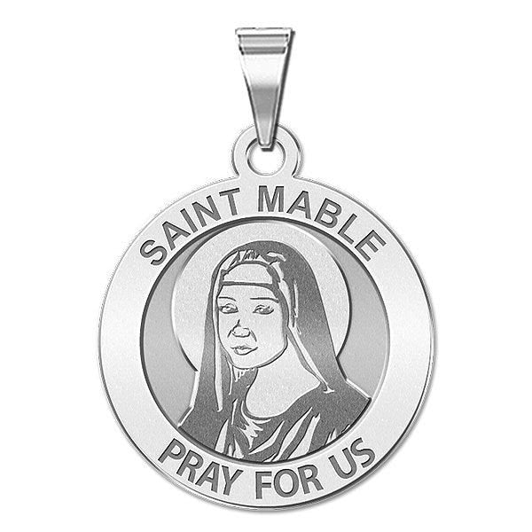 Saint Mable of Riom Round Religious Medal