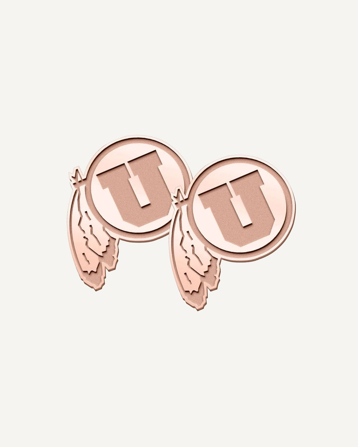 Pair of University of Utah Feathered U Cuff Links