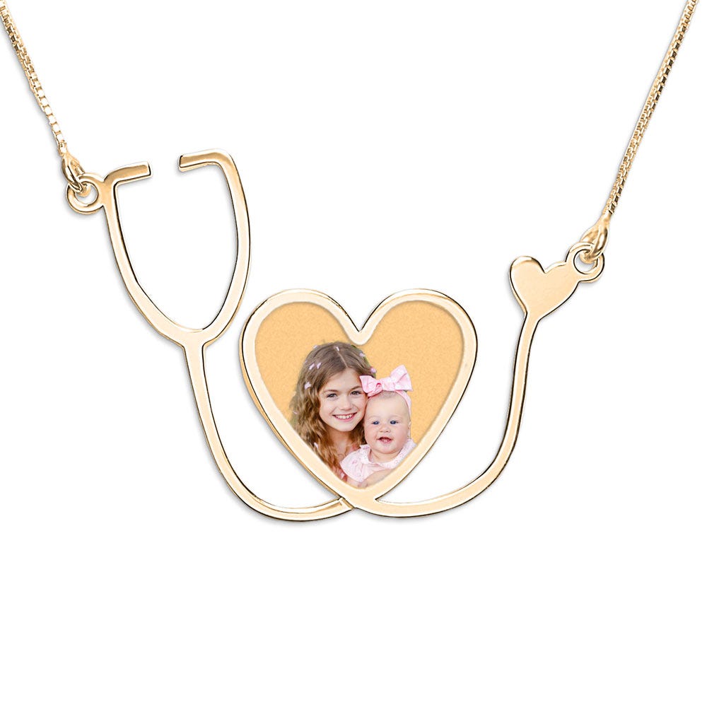 Stethoscope Heart Photo Pendant for Doctors or Nurses