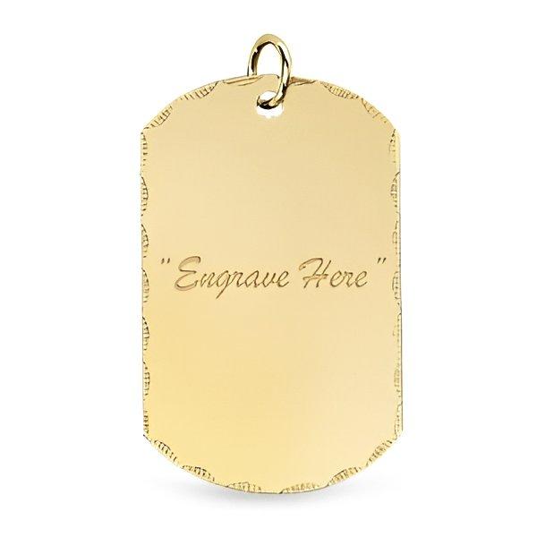 Diamond Cut Engraved Dog Tag Pendant