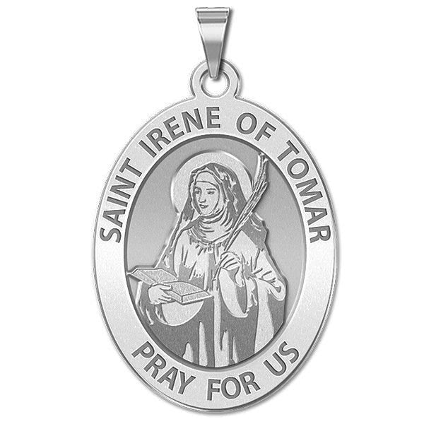 Saint Irene of  Tomar OVAL Religious Medal  "EXCLUSIVE"
