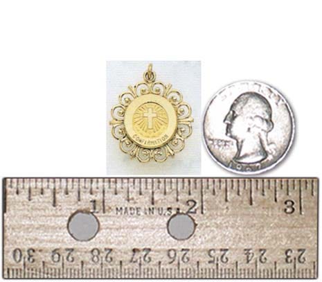 14K Gold Confirmation Religious Medal