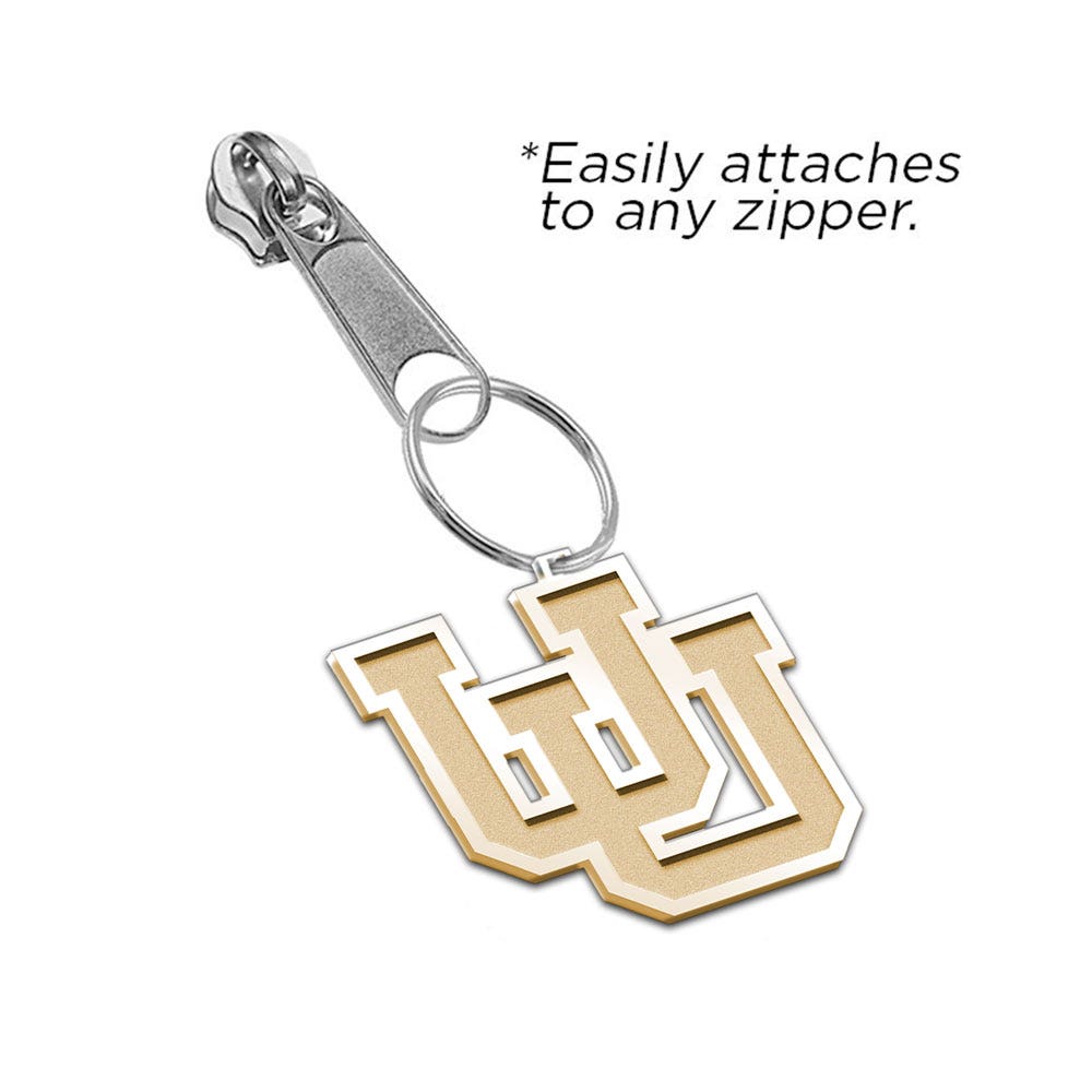 University of Utah Intertwined U Zipper Pull