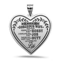 " To My Wife " Heart Pendant or Charm