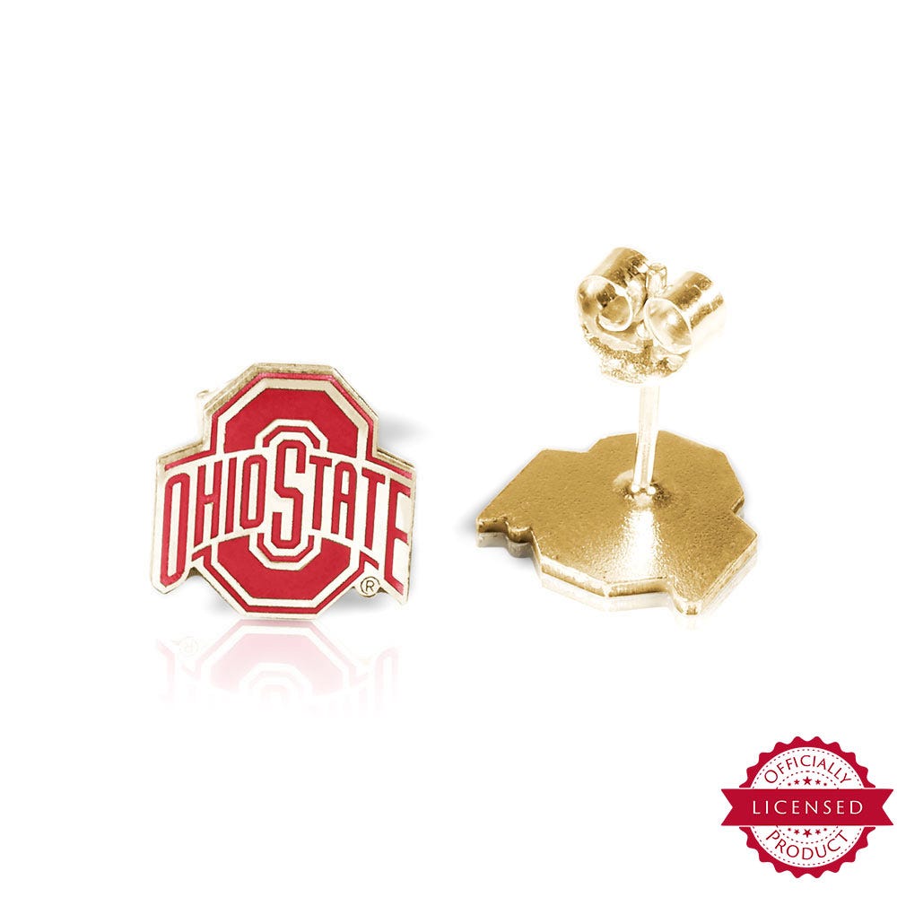 Pair Of Ohio State Logo Color Earrings