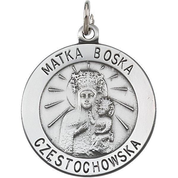 Round Matka Boska Religious Medal