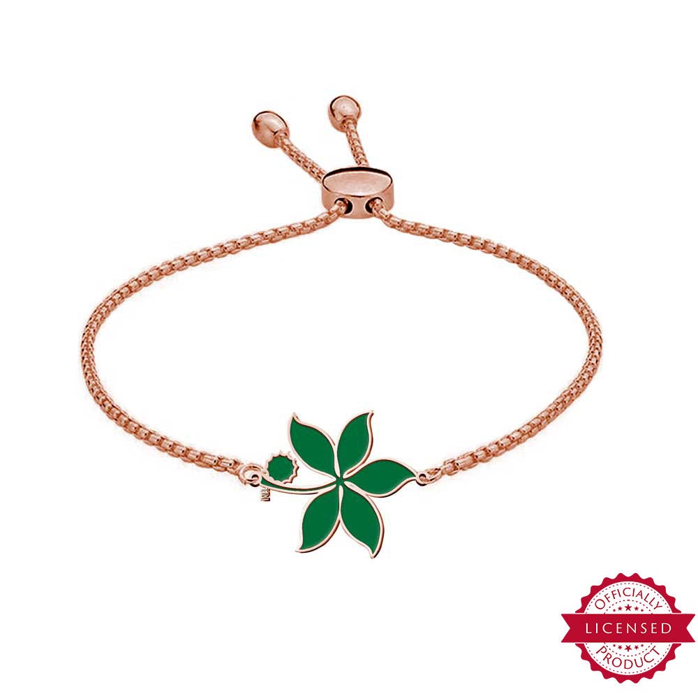 Ohio State University Color Enamel Buckeye Leaf Bracelet