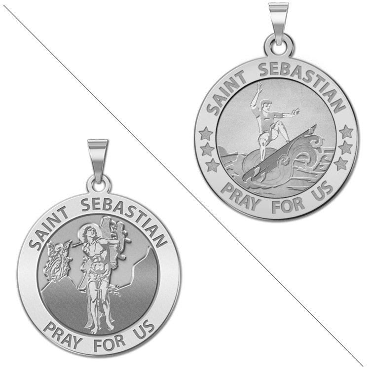 Surfer - Saint Sebastian Doubledside Sports Religious Medal "EXCLUSIVE"