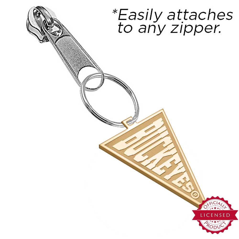 Ohio State University Buckeyes Flag Zipper Pull