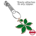 Ohio State University Color Enamel Buckeye Leaf Zipper Pull