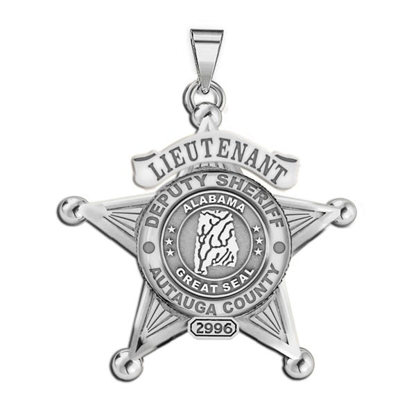 Personalized 5-Point Star Alabama Sheriff Badge with Rank, Number & Dept.