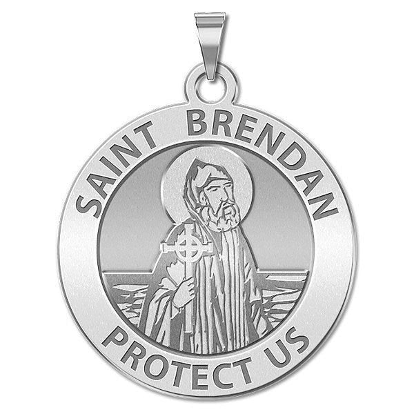 Saint Brendan Round Religious Medal - "EXCLUSIVE"